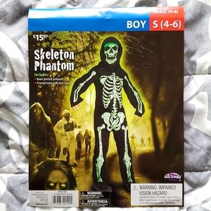 Skeleton Phantom Costume Black/Green SZ Sm. 4-6